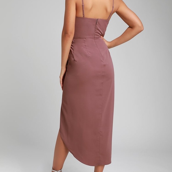 Lulu’s Mauve Midi Dress - Picture 2 of 5